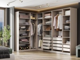 Гардеробная Эккервуд (меланж) в Кольцово - kolcovo.mebel-nsk.ru | фото