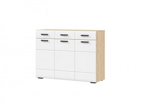 Комод 1200 КМ-01 Либерти (дуб сонома/белый глянец) в Кольцово - kolcovo.mebel-nsk.ru | фото