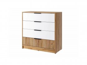 Комод КМ-001 Ивис (дуб крафт золотой/белый) в Кольцово - kolcovo.mebel-nsk.ru | фото