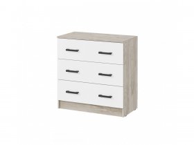 Комод КМ-02 Ронда (дуб крафт серый/дуб крафт белый) в Кольцово - kolcovo.mebel-nsk.ru | фото