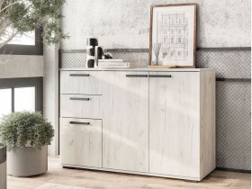 Комод Стандарт-3 NEW (дуб крафт белый) в Кольцово - kolcovo.mebel-nsk.ru | фото