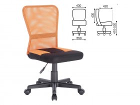Кресло компактное BRABIX Smart MG-313, без подлокотников, комбинированное, черное/оранжевое в Кольцово - kolcovo.mebel-nsk.ru | фото