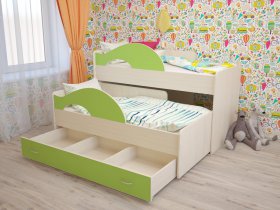 Кровать детская двухуровневая Радуга 80*160 в Кольцово - kolcovo.mebel-nsk.ru | фото