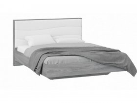 Кровать двуспальная 1,6 м «Миранда» Тип 1 (Дуб Гамильтон/Белый глянец) в Кольцово - kolcovo.mebel-nsk.ru | фото