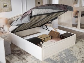 Кровать двуспальная 1,6 м Венеция КРМП-160 с подъемным механизмом в Кольцово - kolcovo.mebel-nsk.ru | фото
