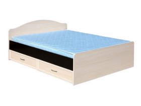 Кровать  двуспальная с ящиками 1,6м-1 (круглая спинка) в Кольцово - kolcovo.mebel-nsk.ru | фото