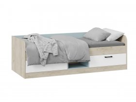 Кровать комбинированная «Оливер» Тип 1 401.003.000 (дуб крафт серый/белый/серо-голубой) в Кольцово - kolcovo.mebel-nsk.ru | фото