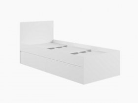 Кровать односпальная с ящиками 0,9м Мадера-М900 (белый) в Кольцово - kolcovo.mebel-nsk.ru | фото