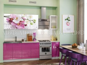 Кухонный гарнитур Орхидея (сиреневый) в Кольцово - kolcovo.mebel-nsk.ru | фото