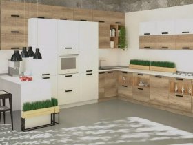 Модульная кухня Фиджи 2,3м (крафт) в Кольцово - kolcovo.mebel-nsk.ru | фото
