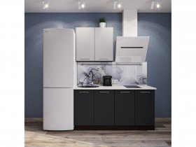 Модульная кухня Классика (белый глянец/черный) в Кольцово - kolcovo.mebel-nsk.ru | фото