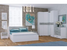 Модульная спальня Бьянка (белый/бетон) в Кольцово - kolcovo.mebel-nsk.ru | фото