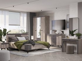 Модульная спальня Кассандра (дуб смоки/MF14) в Кольцово - kolcovo.mebel-nsk.ru | фото