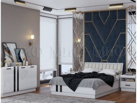 Модульная спальня Магнолия  (белый глянец) в Кольцово - kolcovo.mebel-nsk.ru | фото