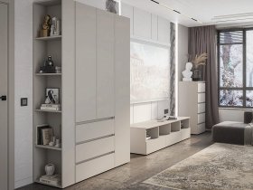 Модульная стенка Люмо (кашемир) в Кольцово - kolcovo.mebel-nsk.ru | фото