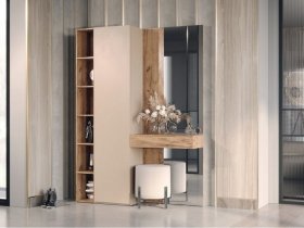 Прихожая Ева (кашемир/дуб вотан) в Кольцово - kolcovo.mebel-nsk.ru | фото