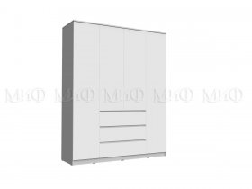 Шкаф 1600 с ящиками Челси (белый) в Кольцово - kolcovo.mebel-nsk.ru | фото