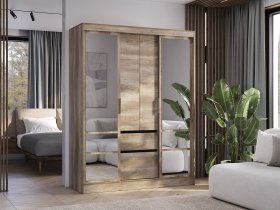 Шкаф-купе ШКК-06 Энигма (венге/дуб каньон) в Кольцово - kolcovo.mebel-nsk.ru | фото