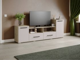 Тумба под ТВ Парус-2 (дуб крафт серый/кашемир) в Кольцово - kolcovo.mebel-nsk.ru | фото